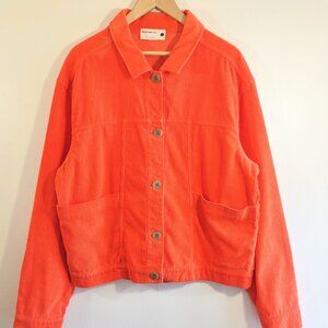 back beat co. Organic Cotton Corduroy Jacket Utility Casual Pockets Size Large